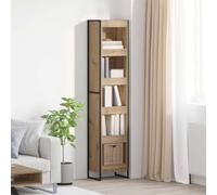 Mokuyary Bibliothèque Chêne Artisan 80 x 30 x 155 cm Bois d'ingénierie, Meuble de Rangement avec Compartiments, Armoire Étagère à Livres pour Salon, Bureau, Chambre à Coucher -C