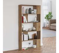 Mokuyary Bibliothèque en chêne artisanal, 80 x 24 x 159 cm, en matériau dérivé du bois, bibliothèque, étagère cube, étagère sur pied, pour salon, chambre à coucher, bureau, chambre d'enfant