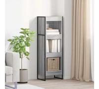 Mokuyary Bibliothèque Gris Sonoma 80 x 30 x 155 cm Bois d'ingénierie, Meuble de Rangement avec Compartiments, Armoire Étagère à Livres pour Salon, Bureau, Chambre à Coucher -A