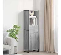 Mokuyary Bibliothèque grise Sonoma 43 x 36 x 150,5 cm - Matériau en bois - Buffet - Commode - Meuble de cuisine - Armoire de rangement - Armoire d'appoint pour salon, couloir, cuisine