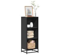 Mokuyary Bibliothèque Noir 40x35x107,5 cm Bois d'ingénierie, Meuble de Rangement avec Compartiments, Armoire Étagère à Livres pour Salon, Bureau, Chambre à Coucher