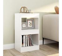 Mokuyary Bibliothèque/séparateur de pièce, blanc, 40 x 30 x 72 cm, bibliothèque, étagère de rangement, étagère décorative, pour salon, chambre à coucher, bureau