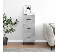 Mokuyary Buffet Gris béton 34,5 x 34 x 90 cm - Matériau en bois - Meuble de rangement Buffet - Haut board moderne - Meuble de cuisine en bois pour cuisine, salon, salle à manger, couloir, chambre à