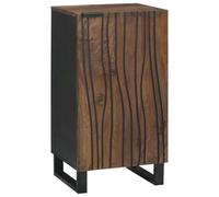 Mokuyary Buffet marron - 40 x 33 x 75 cm - En bois de manguier massif - Commode avec étagères et porte - Armoire de cuisine - Armoire de rangement d'appoint pour salon, couloir, cuisine - B