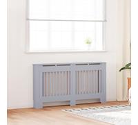 Mokuyary Cache-radiateur 2 pcs Gris 152 x 19 x 81,5 cm Bois d'ingénierie Housse Décorative, Couverture de Chauffage Meuble de Rangement Adaptées au Salon, à la Chambre, au Couloir