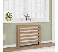 Mokuyary Cache-radiateur chêne Artisanal 104x20x82 cm Bois d'ingénierie Housse Décorative, Couverture de Chauffage Meuble de Rangement Adaptées au Salon, à la Chambre, au Couloir -A