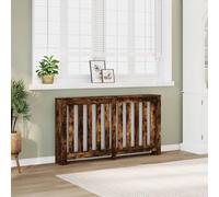Mokuyary Cache-radiateur chêne fumé 149x20x82 cm Bois d'ingénierie Housse Décorative, Couverture de Chauffage Meuble de Rangement Adaptées au Salon, à la Chambre, au Couloir -B