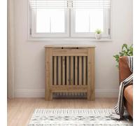 Mokuyary Cache-radiateur en chêne artisanal 78 x 19 x 81,5 cm - Étagère pour radiateur - Pour salon, chambre à coucher, cuisine