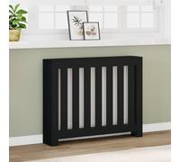 Mokuyary Cache-radiateur Noir 104x20x82 cm Bois d'ingénierie Housse Décorative, Couverture de Chauffage Meuble de Rangement Adaptées au Salon, à la Chambre, au Couloir -B