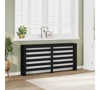 Mokuyary Cache-radiateur Noir 175x20x82 cm Bois d'ingénierie Housse Décorative, Couverture de Chauffage Meuble de Rangement Adaptées au Salon, à la Chambre, au Couloir -A