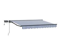Mokuyary Cadre de Store Manuel avec LEDs 3,5x2,5 m Jardin A | Auvent de Terrasse, Marquise Brise Soleil de Balcon Protection Solaire pour Patio, Extérieur