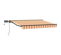 Mokuyary Cadre de Store Manuel avec LEDs 3,5x2 m Jardin C | Auvent de Terrasse, Marquise Brise Soleil de Balcon Protection Solaire pour Patio, Extérieur