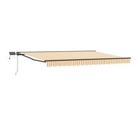 Mokuyary Cadre de Store Manuel avec LEDs 4,5x3 m Jardin B | Auvent de Terrasse, Marquise Brise Soleil de Balcon Protection Solaire pour Patio, Extérieur