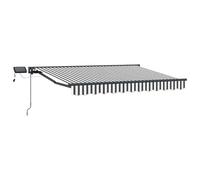 Mokuyary Cadre de Store Manuel avec LEDs Anthracite Blanc 3x2,5 m Jardin A | Auvent de Terrasse, Marquise Brise Soleil de Balcon Protection Solaire pour Patio, Extérieur