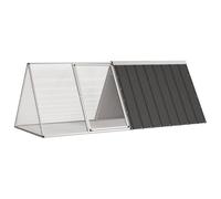 Mokuyary Cage pour Lapin Anthracite 201,5x80,5x71 cm Acier galvanisé, Cage Clapier Enclos pour Lapins Petits Animaux