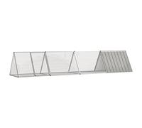 Mokuyary Cage pour Lapin Gris 403,5x80,5x71 cm Acier galvanisé Jardin