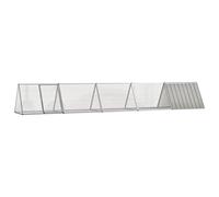 Mokuyary Cage pour Lapin Gris 504,5x80,5x71 cm Acier galvanisé, Cage Clapier Enclos pour Lapins Petits Animaux