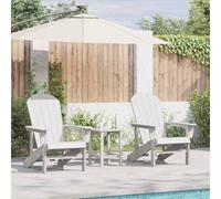 Mokuyary Chaise de Jardin 3 pièce Blanc Polyéthylène Fauteuil Jardin Exterieur, Chaise Adirondack pour Piscine, Foyer, Terrasse, Patio, Balcon, arrière-Cour -A