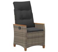 Mokuyary Chaise de Jardin inclinable Gris et Bleu Marine polyrotin, Chaise de Terrasse pour Extérieur, Jardin, Piscine, Balcon, Salle à Manger -A