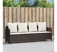 Mokuyary Chaise longue avec coussin - En polyrotin - Marron - Pour jardin et piscine - Longue durée de vie