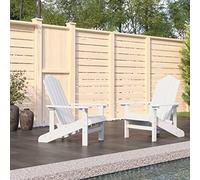 Mokuyary Chaises de Jardin Adirondack Lot de 2 PEHD Blanc Fauteuil Jardin Exterieur, Chaise Adirondack pour Piscine, Foyer, Terrasse, Patio, Balcon, arrière-Cour