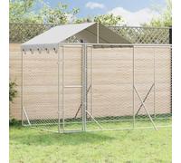 Mokuyary Chenil d'extérieur pour Chiens avec Toit argenté 14x2x2,5 m Enclos extérieur pour Chiens et Chiots, Cage Niche pour Jardin