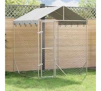 Mokuyary Chenil d'extérieur pour Chiens avec Toit argenté 2x2x2,5 m Enclos extérieur pour Chiens et Chiots, Cage Niche pour Jardin -A