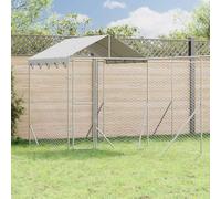Mokuyary Chenil d'extérieur pour Chiens avec Toit argenté 6x6x2,5 m Enclos extérieur pour Chiens et Chiots, Cage Niche pour Jardin -A
