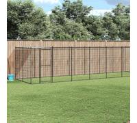 Mokuyary Chenil extérieur Acier avec Toit 16,94 m² Enclos extérieur pour Chiens et Chiots, Cage Niche pour Jardin