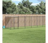 Mokuyary Chenil extérieur Acier avec Toit 21,78 m² Enclos extérieur pour Chiens et Chiots, Cage Niche pour Jardin