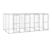 Mokuyary Chenil extérieur Acier galvanisé 9,68 m² Enclos extérieur pour Chiens et Chiots, Cage Niche pour Jardin