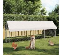 Mokuyary Chenil extérieur avec Toit 400x100x150 cm Enclos extérieur pour Chiens et Chiots, Cage Niche pour Jardin