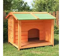 Mokuyary Chenil Marron 96x87x80,5 cm Bois de pin Solide Enclos extérieur pour Chiens et Chiots, Cage Niche pour Jardin