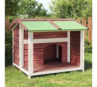Mokuyary Chenil Moka 96x87x80,5 cm Bois de pin Solide Enclos extérieur pour Chiens et Chiots, Cage Niche pour Jardin