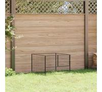 Mokuyary Chenil Noir 100x100x70 cm Acier Enclos extérieur pour Chiens et Chiots, Cage Niche pour Jardin