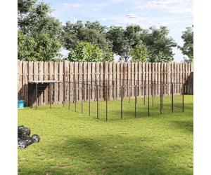 Mokuyary Chenil Noir 15,73 m² Acier Enclos extérieur pour Chiens et Chiots, Cage Niche pour Jardin