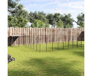 Mokuyary Chenil Noir 20,57 m² Acier Enclos extérieur pour Chiens et Chiots, Cage Niche pour Jardin
