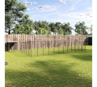 Mokuyary Chenil Noir 30,25 m² Acier Enclos extérieur pour Chiens et Chiots, Cage Niche pour Jardin
