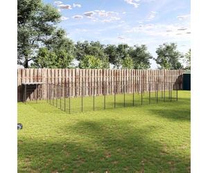 Mokuyary Chenil Noir 30,25 m² Acier Enclos extérieur pour Chiens et Chiots, Cage Niche pour Jardin