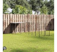 Mokuyary Chenil Noir 4,84 m² Acier Enclos extérieur pour Chiens et Chiots, Cage Niche pour Jardin