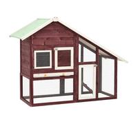 Mokuyary Clapier Moka et Blanc 140x63x120 cm Bois de Sapin Massif, Cage Clapier Enclos pour Lapins Petits Animaux