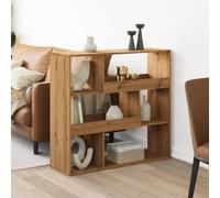 Mokuyary Cloison de séparation chêne Artisanal Bois d'ingénierie, Bibliothèque Meuble de Rangement avec Compartiments, Armoire Étagère à Livres pour Salon, Chambre à Coucher -A