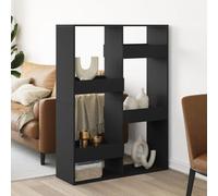 Mokuyary Cloison de séparation Noir 100x33x135 cm Bois ingénierie, Bibliothèque Meuble de Rangement avec Compartiments, Armoire Étagère à Livres pour Salon, Bureau, Chambre à Coucher