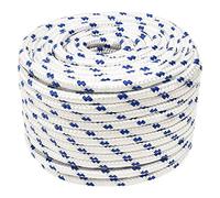 Mokuyary Corde en polypropylène tressé pour bateau - Blanc - 12 mm x 100 m - Résistant aux intempéries - Pour camping, voile, transport, bateau, kayak et pêche