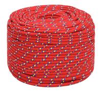 Mokuyary Corde en polypropylène tressé pour bateau, rouge, 8 mm, 250 m, résistante aux intempéries, pour camping, voile, transport, bateau, kayak et pêche