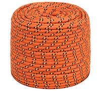 Mokuyary Corde en polypropylène tressée pour bateau, 8 mm, 250 m, résistante aux intempéries, pour camping, voile, transport, bateau, kayak et pêche - Orange