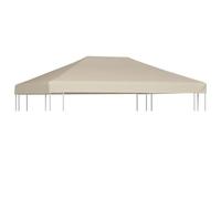 Mokuyary Couverture de Dessus de belvédère 310 g/m² 4x3 m Beige, Toit de Remplacement (Cadre de chapiteau n'est Pas Inclus) pour Tonnelle, Gazebo, Tente