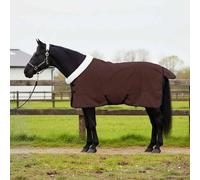 Mokuyary Couverture Équine Brun Foncé Complet 145 cm Fleece Polaire Couverture pour Chevaux, Cheval, Extérieur et écurie