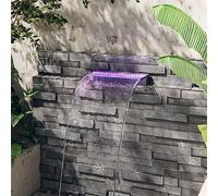 Mokuyary Déversoir pour Cascade avec LED RVB Acrylique 45 cm Fontaine à Eau de Piscine, Cascade Bassin Exterieur Lame d'eau pour La Décoration d'étang, Patio, Jardin