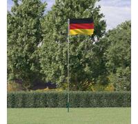 Mokuyary Drapeau de l'Allemagne et mât 5,5 m Aluminium pour Extérieur, Jardin, Cour, Terrasse
